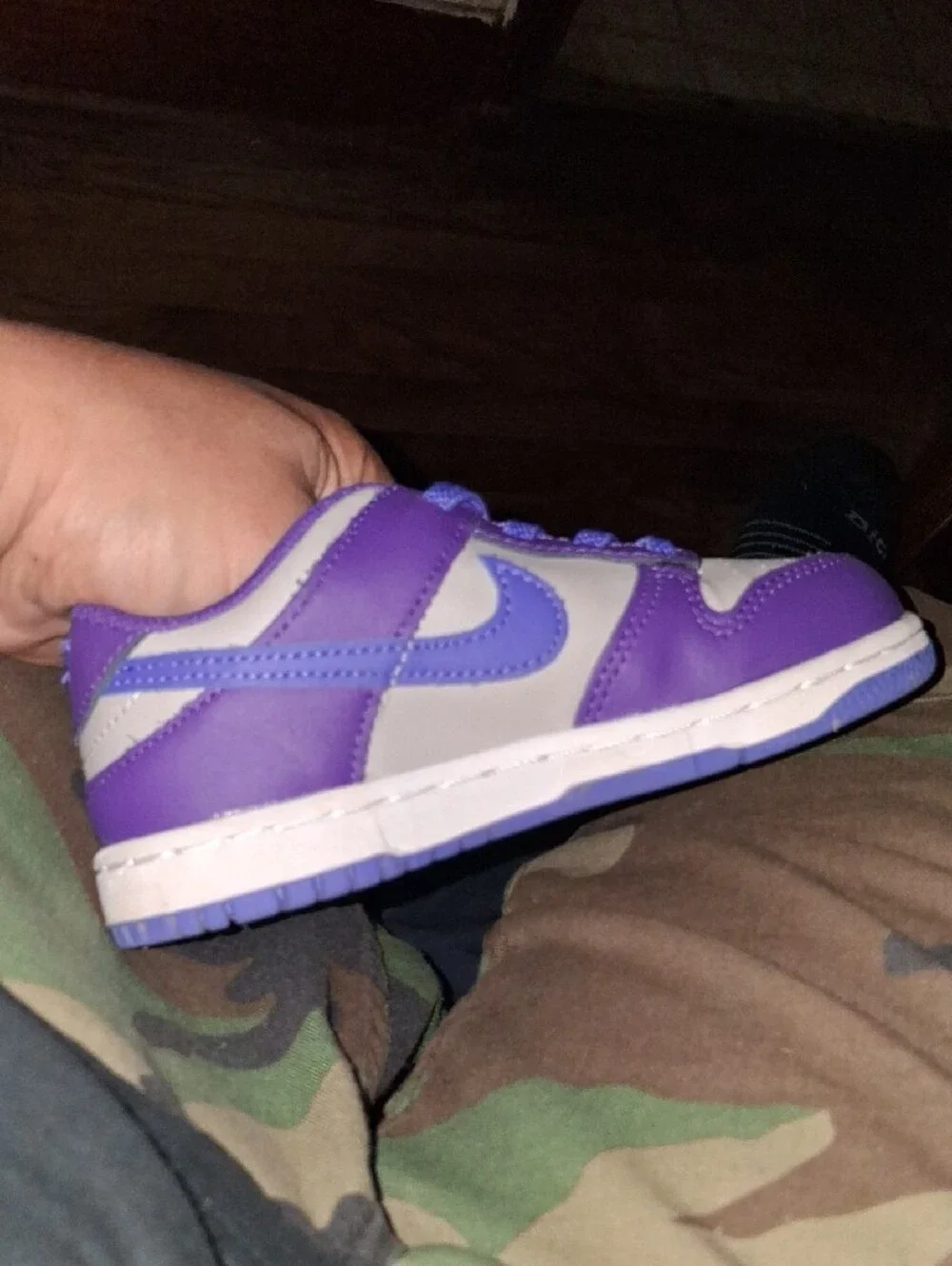 Nike Kids Purple and White Low-Top Sneakers